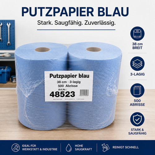 Putzpapier blau putztuchrollen - putzpapier,